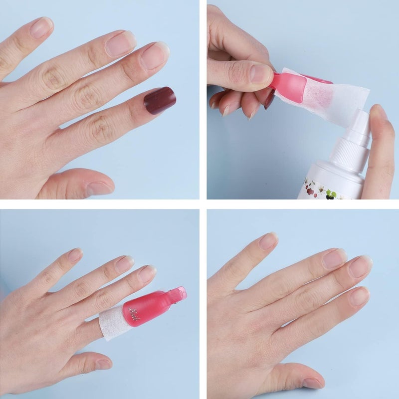 Dkriva 500 Lint Free Cotton Nail Wipes Dry Paper Pads Soft Absorbent Napkins For Nail Polish Gel Perfect Manicure Remover with 10 Pcs Nail Polish Remover Clips Multi Color - Image 5