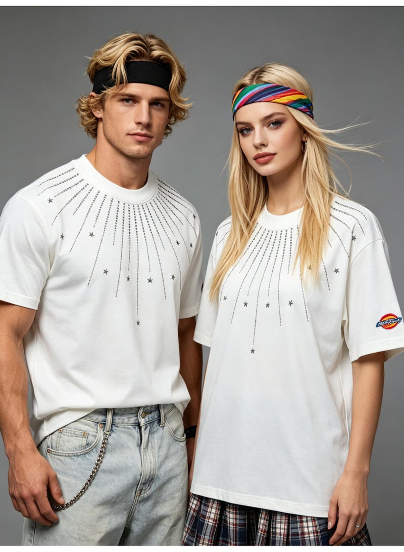 Dickies all over the sky hot drilling meteor men and women summer cotton loose round neck short sleeve T-shirt - Image 2