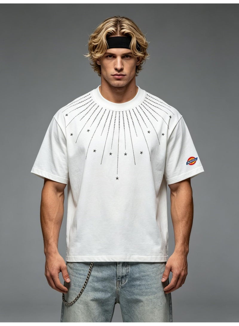 Dickies all over the sky hot drilling meteor men and women summer cotton loose round neck short sleeve T-shirt - Image 3