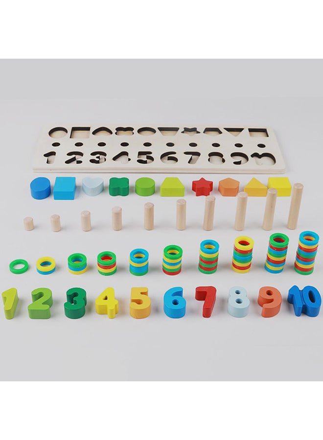 Wood Montessori Count Numbers Digital Shape Puzzle Toy - Image 2