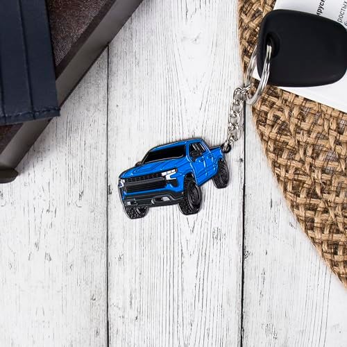 FOUR WHEEL BEAST Chevy Keychain Compatible with Chevy Silverado 1500 Accessories - Toy Truck Gifts Men Key Fob (Glacier Blue) - Image 4