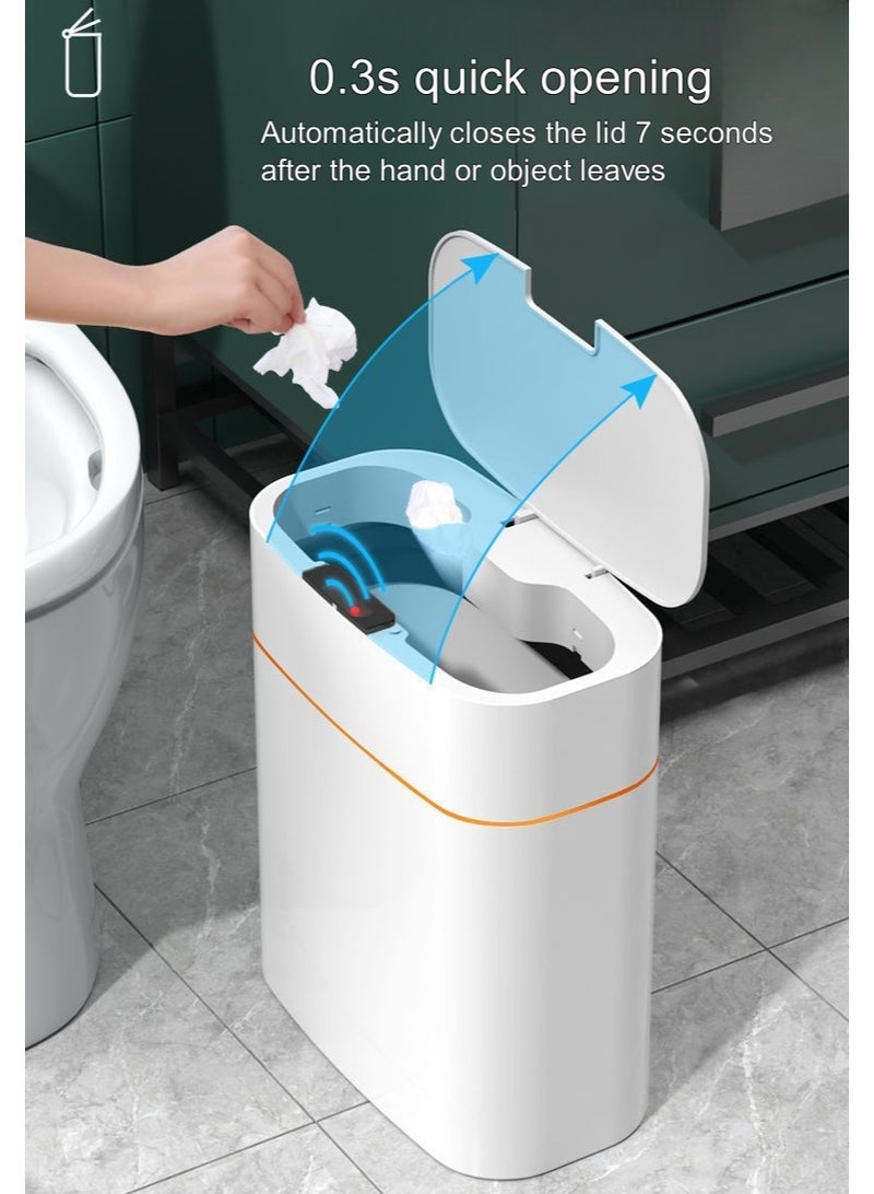 16L Smart Sensor Trash Can With Wave Sensor, Kick Sensor, Kneeling Sensor, Automatic Opening, IPX5 Waterproof, Suitable ForBathroom, Living room, Kitchen, Bedroom 27*17*30cm - Image 4