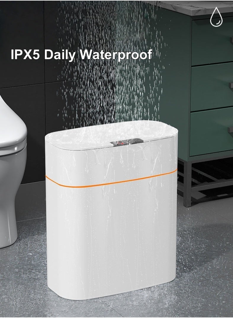 16L Smart Sensor Trash Can With Wave Sensor, Kick Sensor, Kneeling Sensor, Automatic Opening, IPX5 Waterproof, Suitable ForBathroom, Living room, Kitchen, Bedroom 27*17*30cm - Image 5
