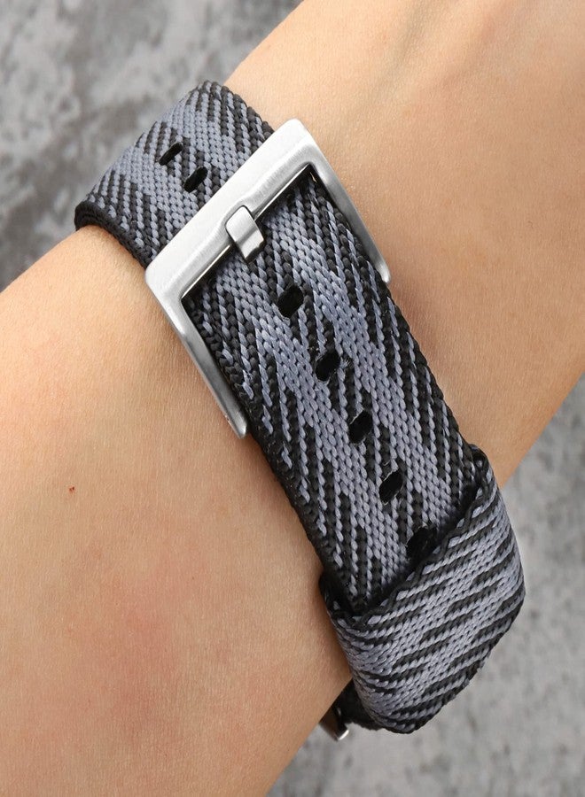 TACTICAL FROG 20mm 22mm Fast Release Nylon Watch band with Stainless Steel Buckle, Two-Piece Waterproof Nylon Watch Strap for Men and Women (Blackgrey-A, 22mm) - Image 3