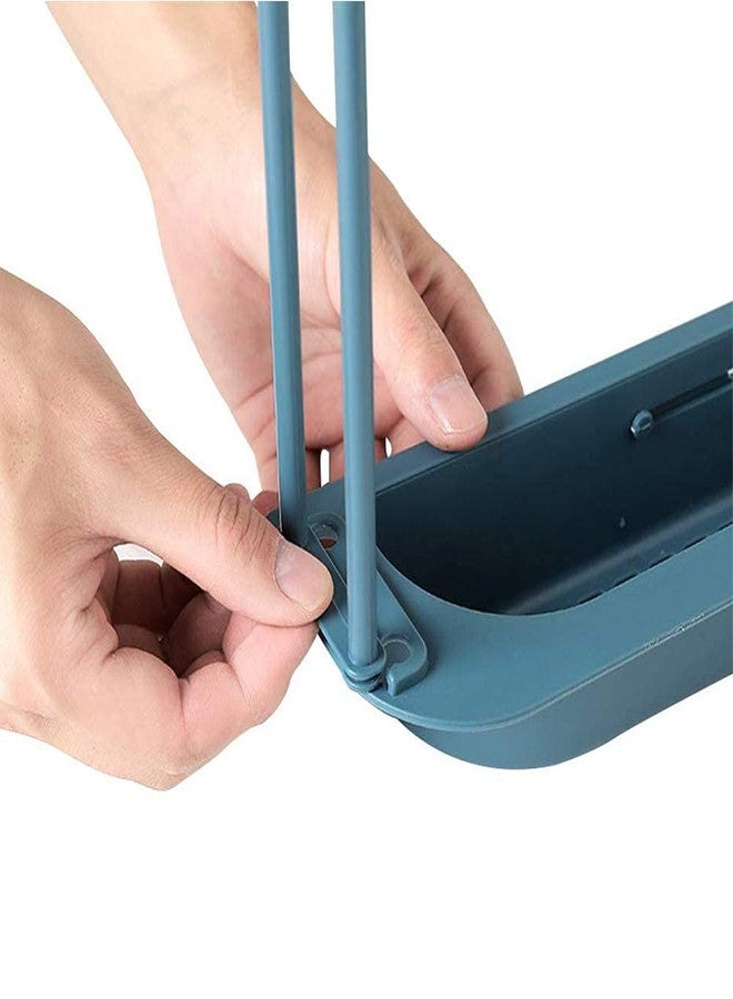 QUALIZA 2 in 1 Drainer Basket Tray Sponge Soap Holder Expandable Sink Organizer Adjustable Telescopic Sink Storage Rack Holder Cloth Hanger for Home Kitchen (1Pcs) - Image 2