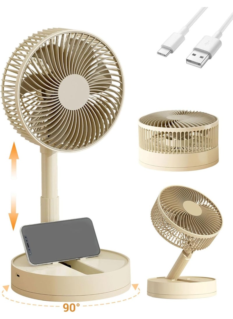 ماركة غير محددة - مروحة مكتب محمولة من KASYDoFF، مروحة USB تذبذبية مقاس 8 بوصات مع 4 إعدادات للسرعة، مروحة قابلة لإعادة الشحن ببطارية 5400 مللي أمبير في الساعة، مراوح تبريد صغيرة قابلة للطي لغرفة النوم والمنزل... - Image 1