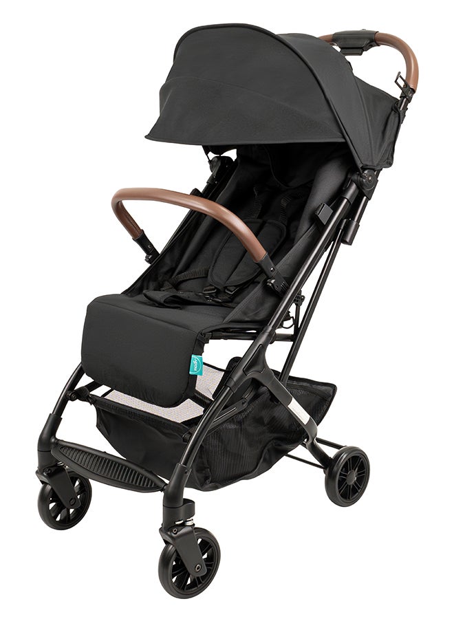 Moon Ritzi Lightweight Travel Cabin Stroller – Multi-Position Recline, Storage Basket, Shoulder Strap, Compact And Travel Friendly, 0m+ to 18kg – Black - Image 1