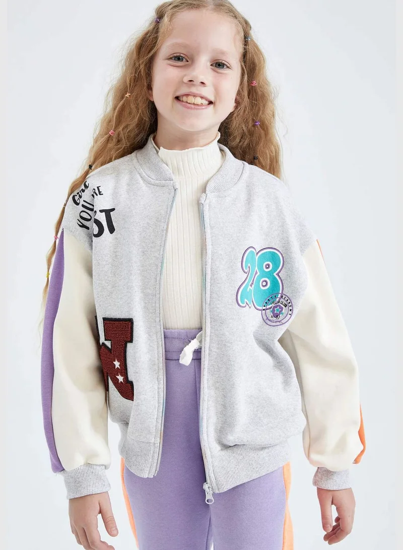 DeFacto Girl Bomber Bomber Long Sleeve Knitted Cardigan
