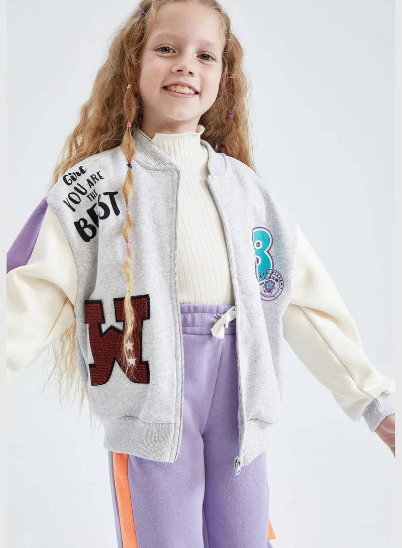 DeFacto Girl Bomber Bomber Long Sleeve Knitted Cardigan