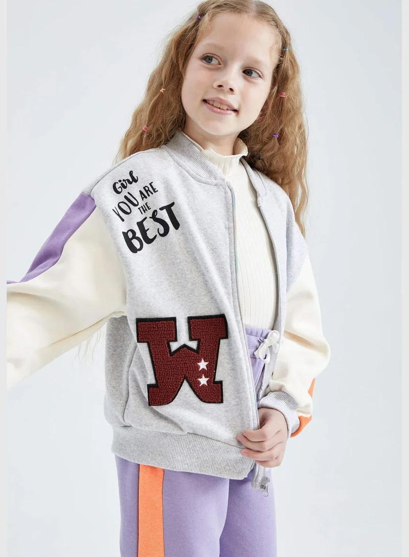 DeFacto Girl Bomber Bomber Long Sleeve Knitted Cardigan