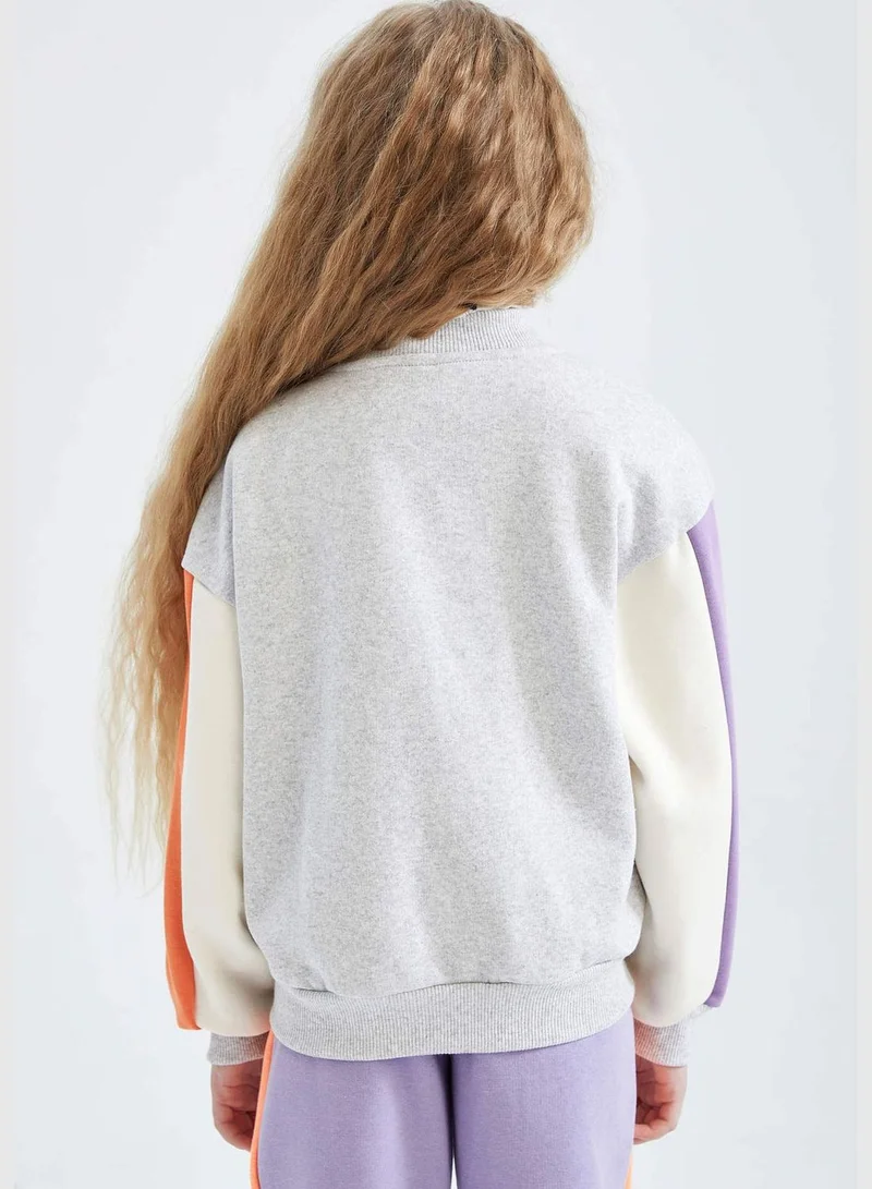 DeFacto Girl Bomber Bomber Long Sleeve Knitted Cardigan