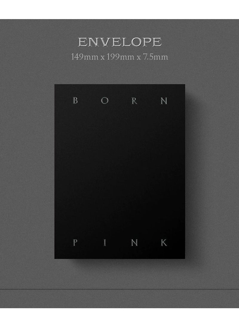 مجموعة صندوق وردي لألبوم Blackpink الثاني إصدار أسود Kpop CD مع بطاقة بريدية لكتاب الصور الفوتوغرافية وبطاقة صور شخصية وبطاقة صور وملصق