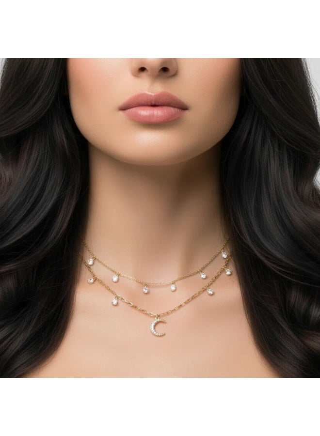 Bariq The Layla Moon Necklace - Tarnish Free - Image 3