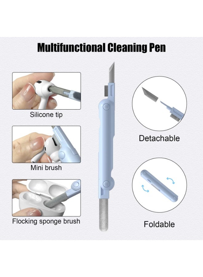 7 in 1 Electronic Cleaner Kit, Keyboard Cleaner Kit with Brush, 3 in 1 Cleaning Pen for Airpods Pro, Multifunctional Cleaning Kit for Earphone, Keyboard, Laptop, Phone, PC Monitor(Blue) - Image 3