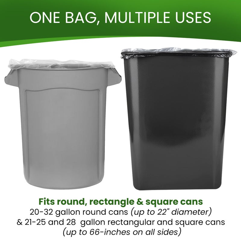 Betta 30-33 Gallon Clear Trash Bags, 100 Count Box, (33x39-inch) Commercial Heavy-Duty Garbage Can Liners for 20-32 Gallon Round Cans, 23-29 Gallon Slim and Square Cans - Image 3