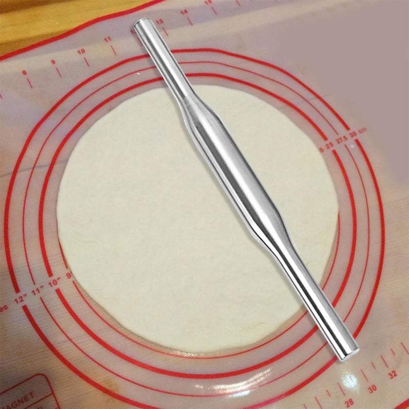 PUTHAK Stainless Steel Rolling Pin Kitchen Dough Roller for Pizza Cookie - Image 3
