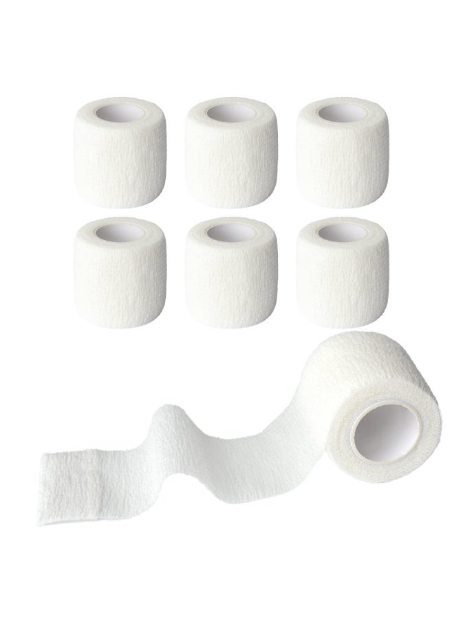 6 Pack Bandage（5cm*4.5m）, Elastic Sports, Sports Bandage, Veterinary Wrap, Suitable For Sports, Wrist, Ankle (White) - Image 1