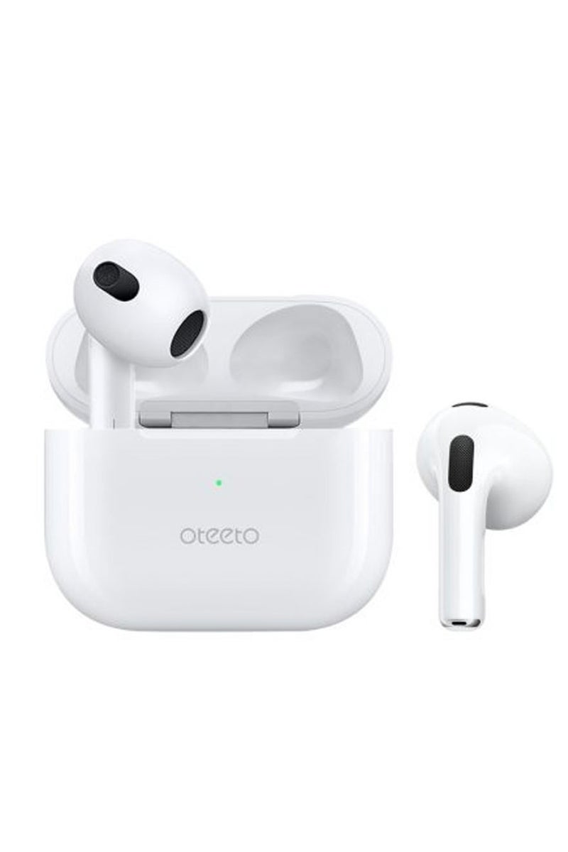 Oteeto OT4 True Wireless Earphones With Smart Touch Control High-Quality Sound Output and Microphone Compatible With Nadroid Mobiles and Tablets White - Image 1