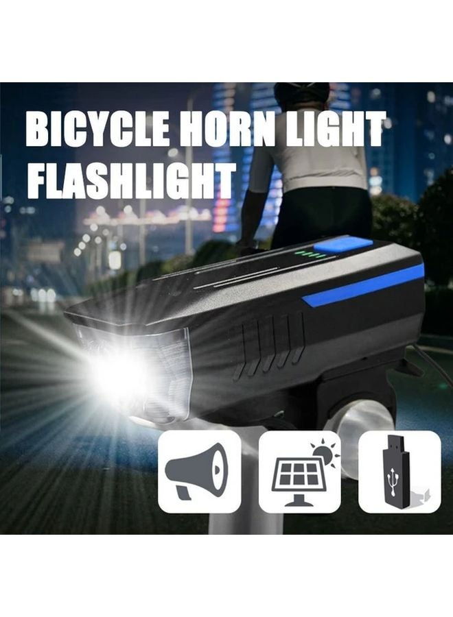Blue USB Rechargeable Tactical Flashlight With Horn 3 Mode Ultra Bright LED For Camping Hiking Cycling Emergency Light - Image 4