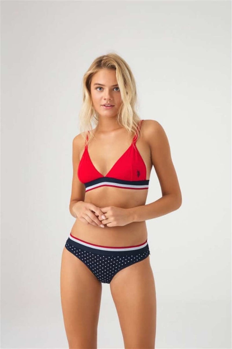 U.S. Polo Assn. BASE. Polo Assn. Women's White Polka Dot Bustier Shorts Set 66253