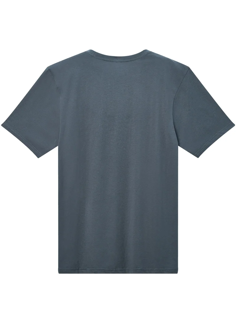 جيوردانو Men's Short Sleeve Print Tee Grey