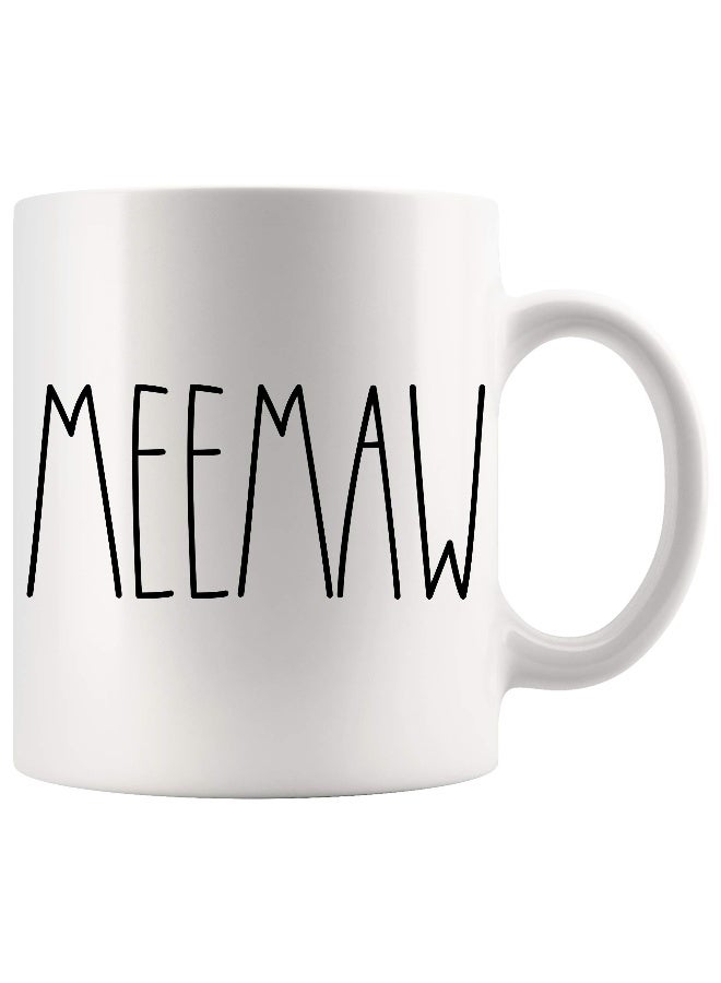 Moon9xx Meemaw Mug, Meemaw Mug Gifts for Christmas Coffee Mug, Birthday Gift, Family Coffee Mug For Birthday Present For The Best Meemaw Ever Coffee Cup 11oz, PHVPW4ARFW-11oz, White - Image 1
