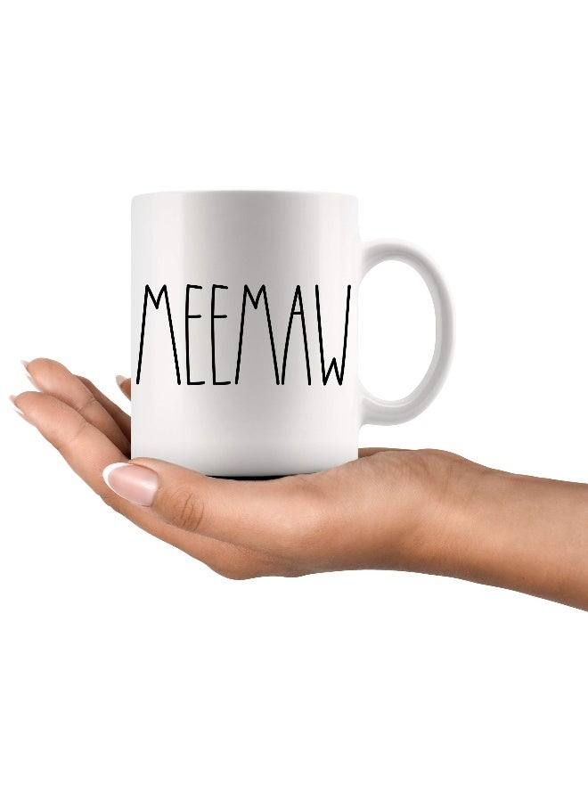 Moon9xx Meemaw Mug, Meemaw Mug Gifts for Christmas Coffee Mug, Birthday Gift, Family Coffee Mug For Birthday Present For The Best Meemaw Ever Coffee Cup 11oz, PHVPW4ARFW-11oz, White - Image 2