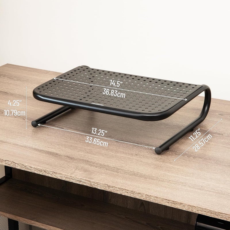 Metal Monitor Stand, Monitor Riser for Computer, Laptop, Desk, iMac, Black - Image 3
