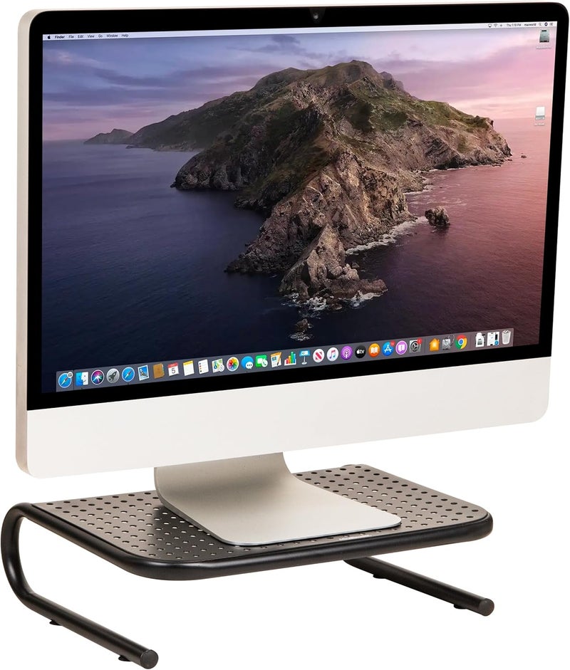 Metal Monitor Stand, Monitor Riser for Computer, Laptop, Desk, iMac, Black - Image 1