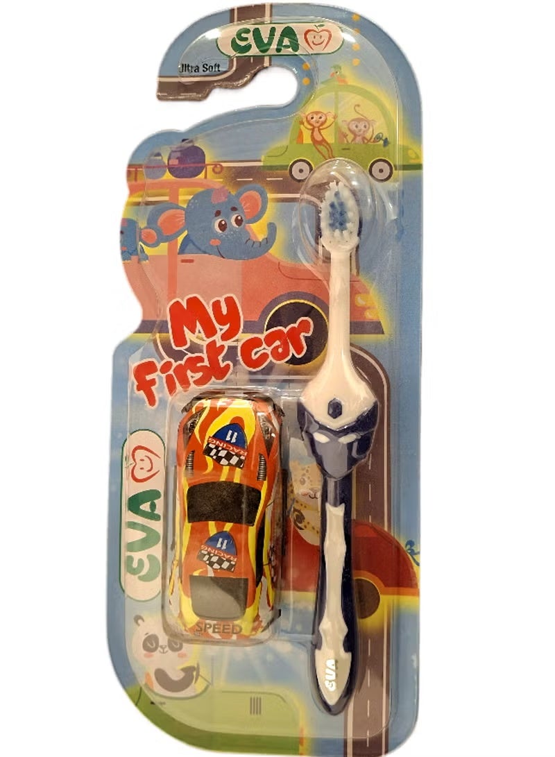 إيفا فرشاة أسنان مع لعبة سيارة للأطفال – اللون الأزرق