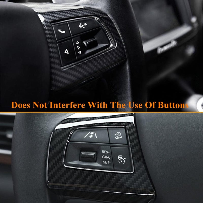 YOCTM Black Carbon Fiber Steering Wheel Cover Trim for Maserati Levante 2016-2017 and Ghibli 2014-2016 - Image 3