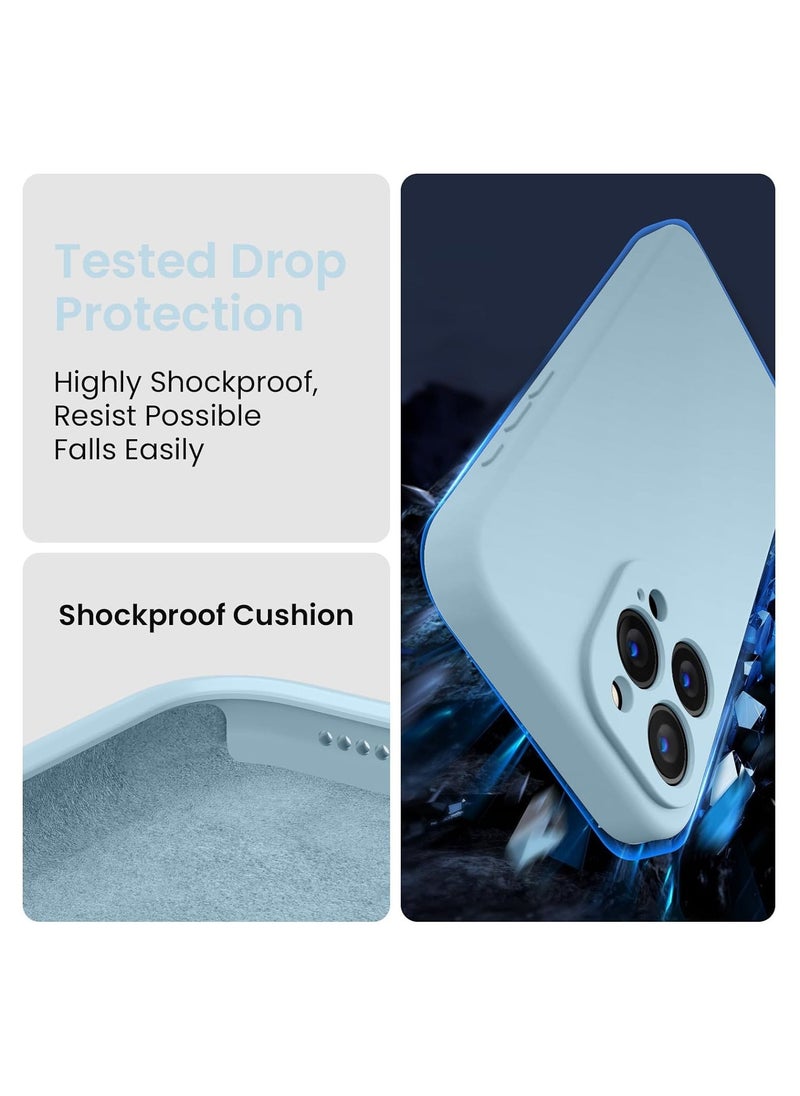 Raxoom Designed for iPhone 15 Pro Max Case, Silicone Upgraded [Camera Protection] for iPhone 15 ProMax Case with [2 Screen Protectors], Anti-Scratch Microfiber Lining, 6.7 inch, Sky Blue - Image 4