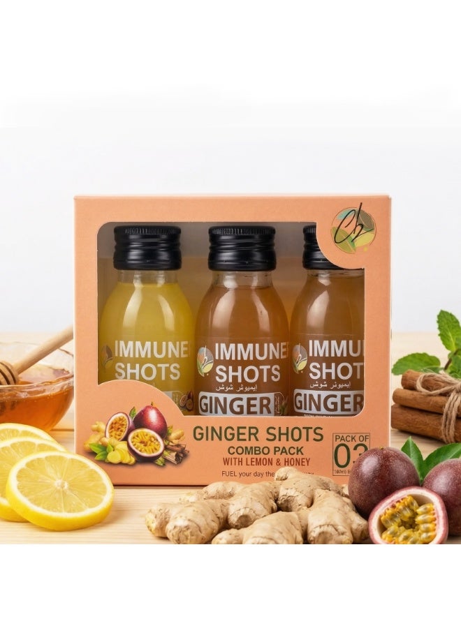 Immuner Shots Ginger Shot Wellness Combo - Classic Ginger, Passion and Cinnamon Flavors (60ml X 3) - Image 3