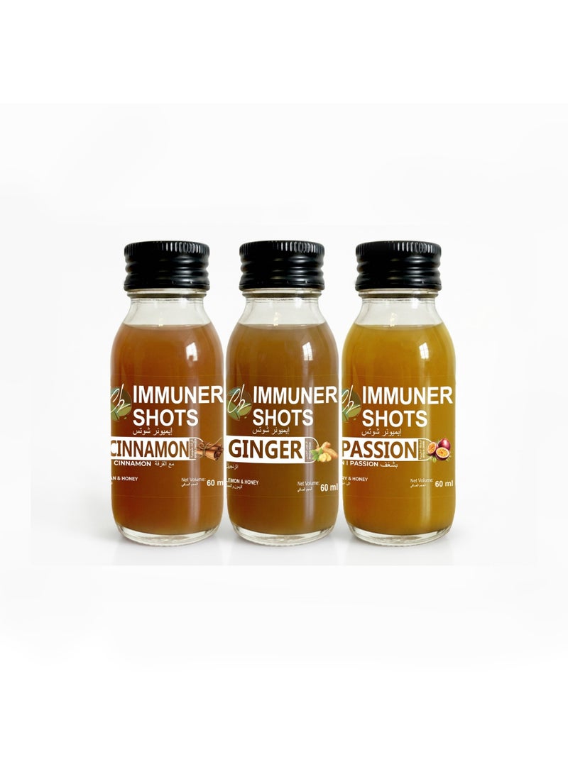Immuner Shots Ginger Shot Wellness Combo - Classic Ginger, Passion and Cinnamon Flavors (60ml X 3) - Image 4