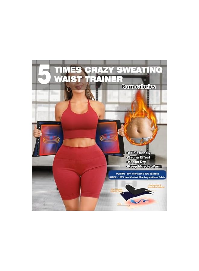 S-TOP Waist Trainer & Trimmer Belt for Women - Adjustable Sauna Suit Belly Fat Burner Sweat Bands for Weight Loss, Postpartum Slimming, Workout Fitness Waist Wrap - Image 2