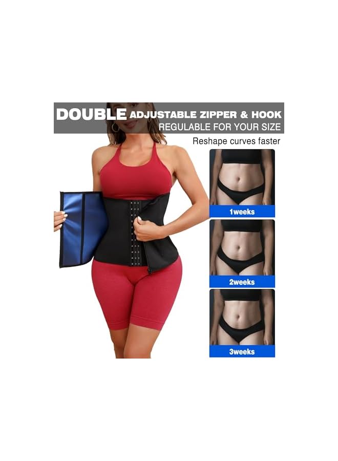 S-TOP Waist Trainer & Trimmer Belt for Women - Adjustable Sauna Suit Belly Fat Burner Sweat Bands for Weight Loss, Postpartum Slimming, Workout Fitness Waist Wrap - Image 3