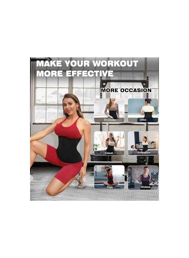 S-TOP Waist Trainer & Trimmer Belt for Women - Adjustable Sauna Suit Belly Fat Burner Sweat Bands for Weight Loss, Postpartum Slimming, Workout Fitness Waist Wrap - Image 4