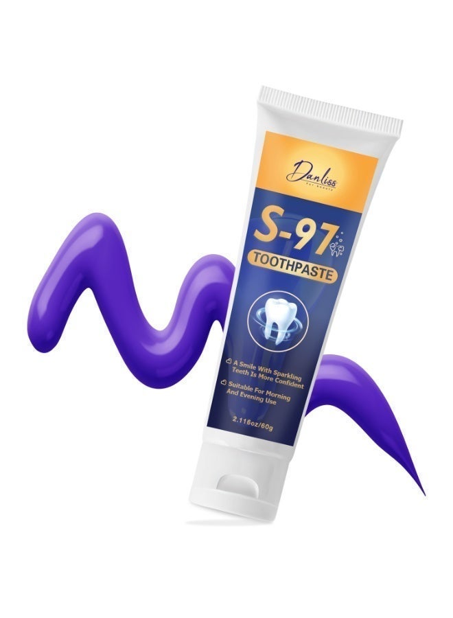 danliss S-97 Whitening Toothpaste – Sparkling Teeth, Confident Smile – Peppermint & Chamomile Deep Clean – Baking Soda Formula –  60g - Image 3