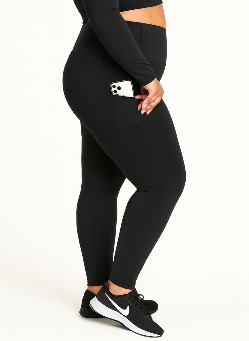Moveletix Plus Size Running Leggings with Pocket and Airpod slot - Image 4