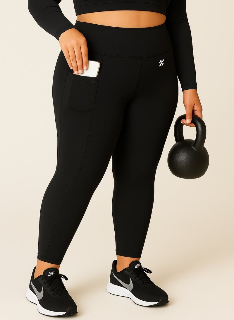 Moveletix Plus Size Running Leggings with Pocket and Airpod slot - Image 1