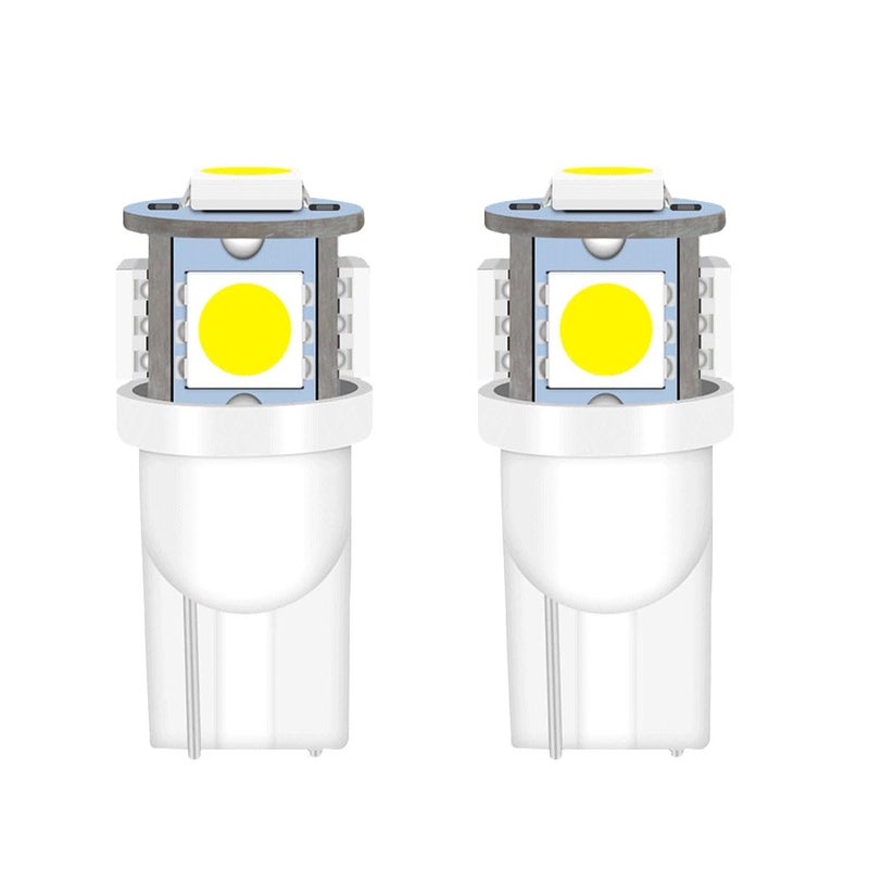 smilfuy 2PCS 194 LED Bulbs Tag Lights for License Plate, Wedge 168 T10 2825 5SMD LED Bulbs 5050 Chips 6000K White, 12V Bulb Replacement for Car Interior Dome Map Door Courtesy License Plate Lights Lamp - Image 1