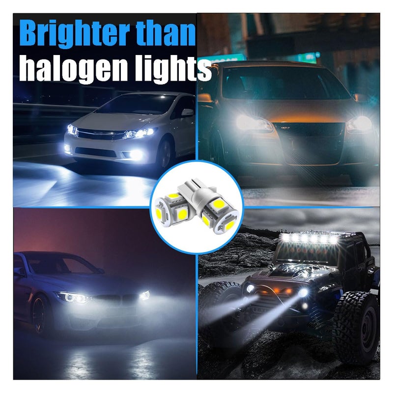 smilfuy 2PCS 194 LED Bulbs Tag Lights for License Plate, Wedge 168 T10 2825 5SMD LED Bulbs 5050 Chips 6000K White, 12V Bulb Replacement for Car Interior Dome Map Door Courtesy License Plate Lights Lamp - Image 5