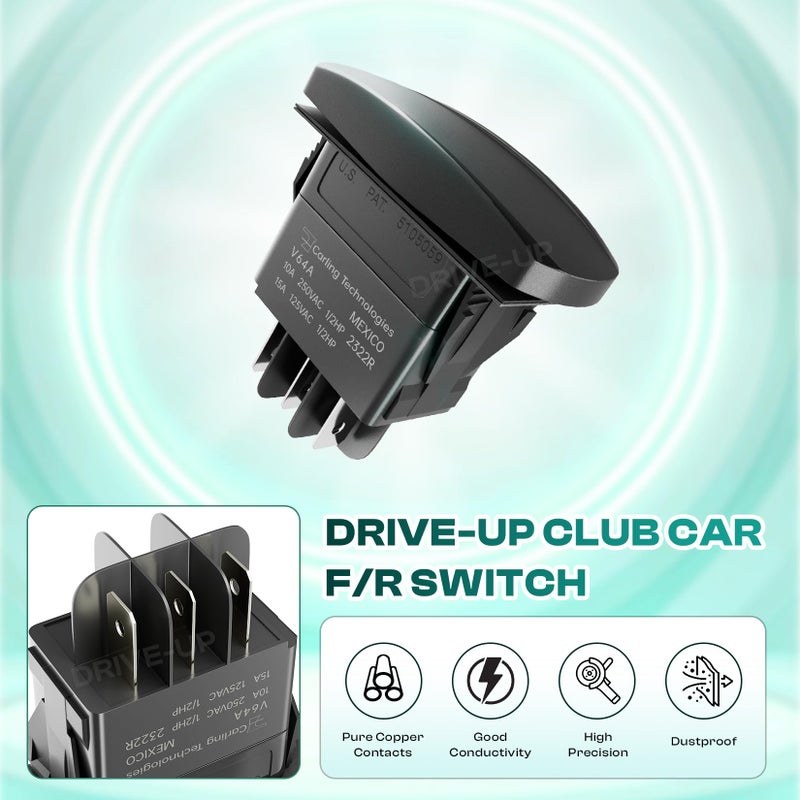 Drive-up مفتاح التبديل للأمام والخلف متوافق مع نادي السيارة DS، بريسي dent 1996-حتى 48V كارت جولف كهربائي PowerDrive Plus وTempo 2018-حتى كارت جولف كهربائي، OEM 101856001 101856002 - Image 2
