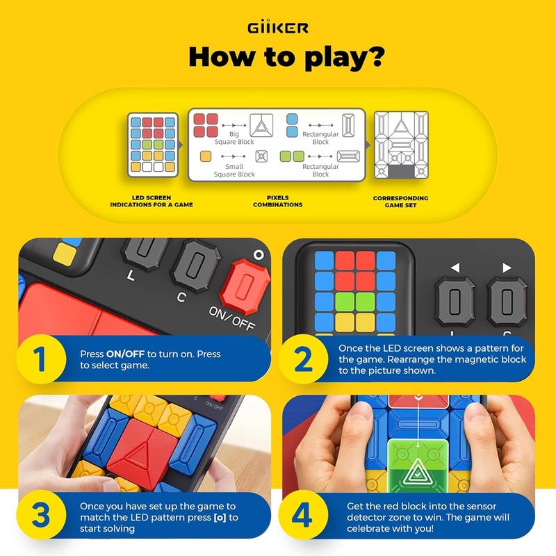 جيكر لعبة ألغاز Super Slide Puzzle مع أكثر من 500 مستوى، لعبة تعليمية تفاعلية محمولة STEM للأطفال والمراهقين، لعبة دماغية للسفر والاسترخاء، مناسبة كهدية عيد ميلاد للأعمار 6+ - Image 2