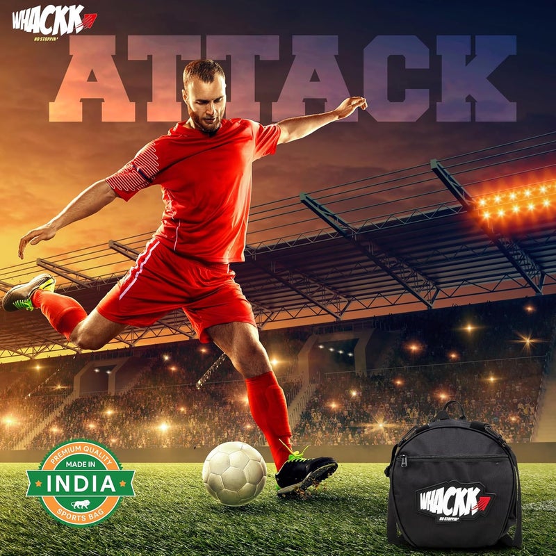 WHACKK Attack Soccer 12L Black Football Equipment Bags|Basketball Volleyball Bags |Adjustable Strap Backpack |Easy Access Pocket Mesh Bottle Holders | Ball Bag |Kitbag |Bag - Image 5
