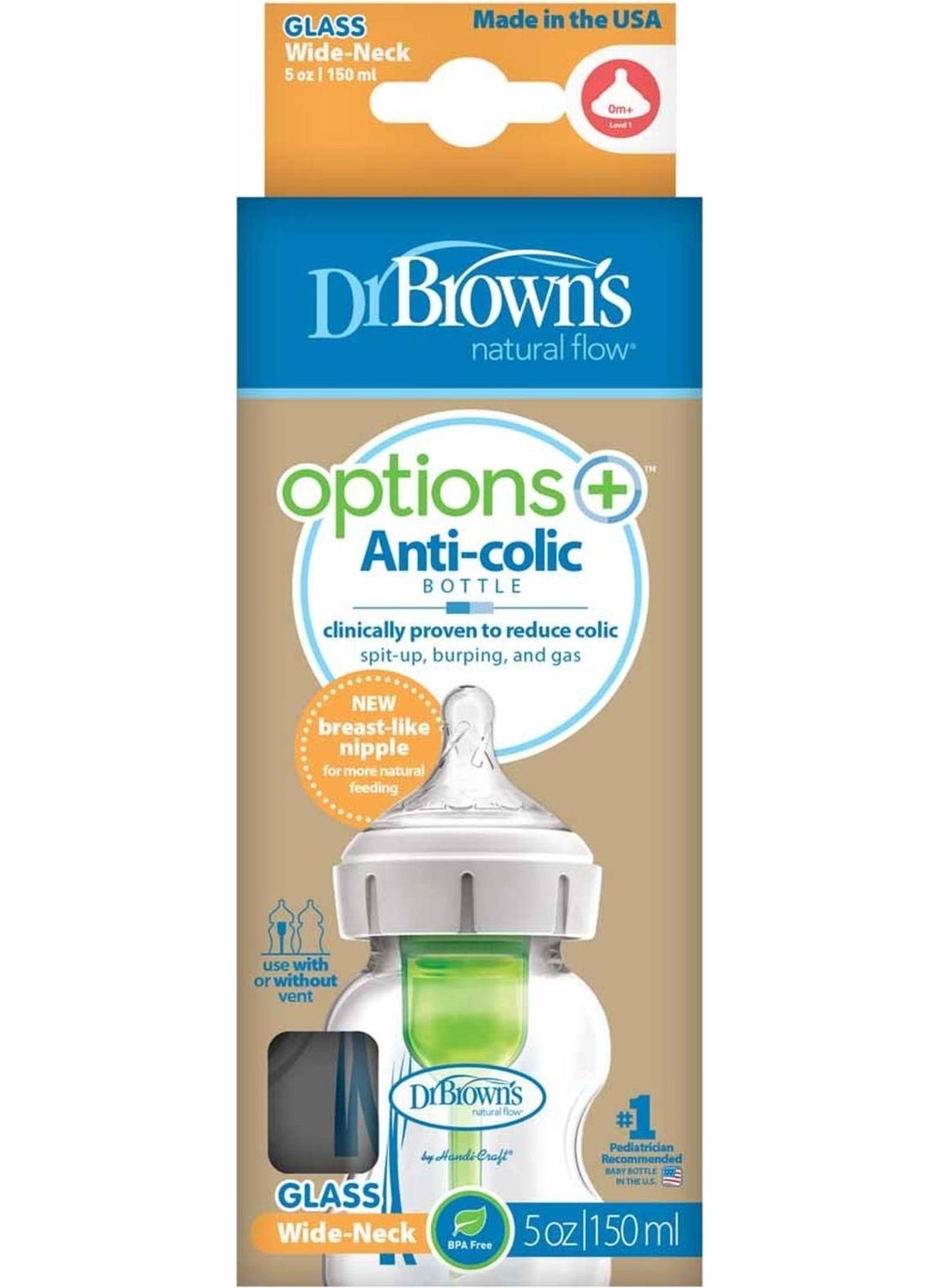 BrOwns Dr Brown's Wide Mouth Glass Bottle 150ML (New)  - Image 2