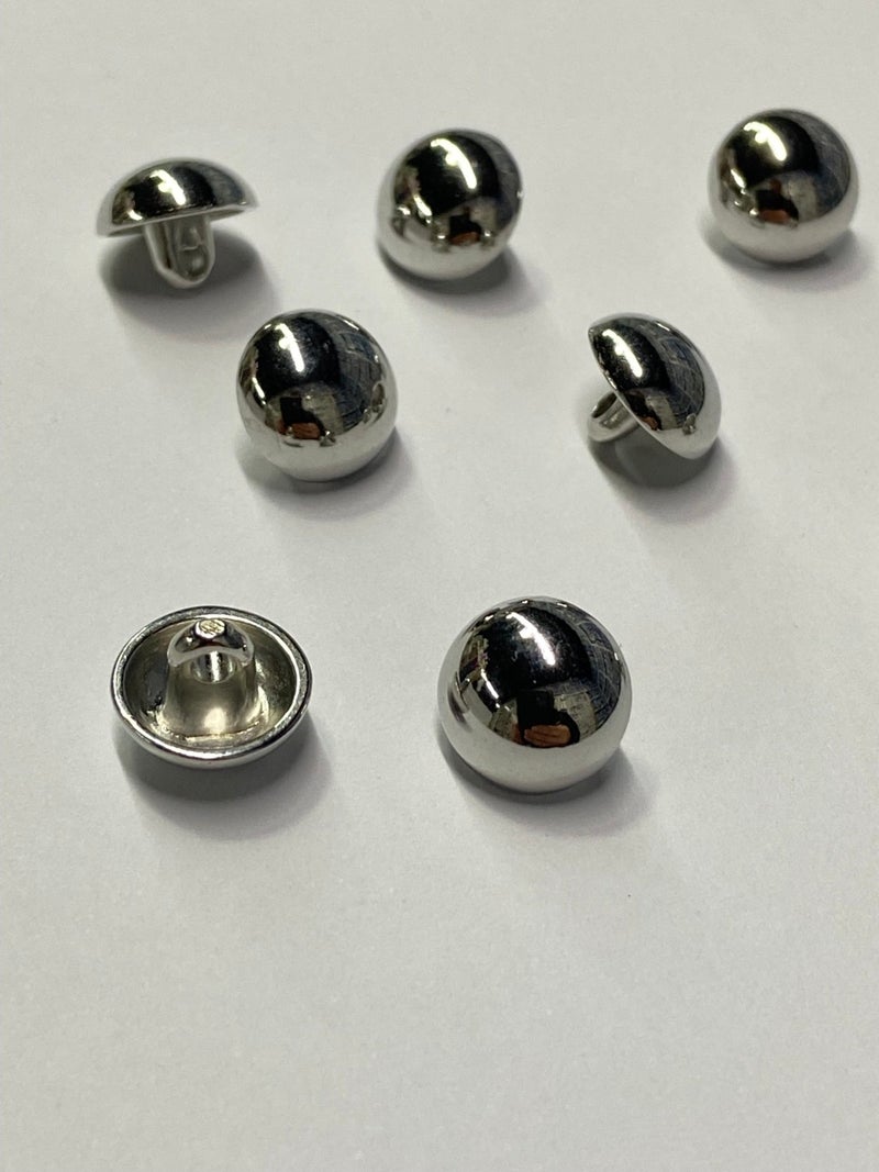 Karan Tuhafiye Karan Haberdashery Bomber Blouse Button, Metal Blouse Button, Set of 8, Silver - Image 1