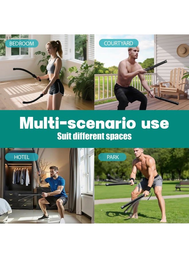 NONGKANG Ropeless Battle Ropes – Weighted Portable Workout Ropes for Home Gym, Cordless Jump/Arm Exerciser with Non-Slip Gloves & Training Poster – HIIT, Low-Impact Cardio & Strength/Muscle Training(2PCS) - Image 5