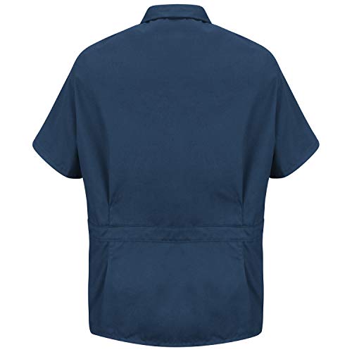 Red Kap Men's Zip-front Smock, Navy, Short Sleeve Small - Image 2
