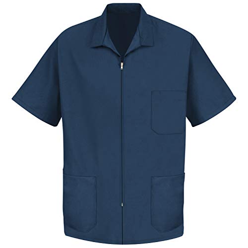 Red Kap Men's Zip-front Smock, Navy, Short Sleeve Small - Image 1